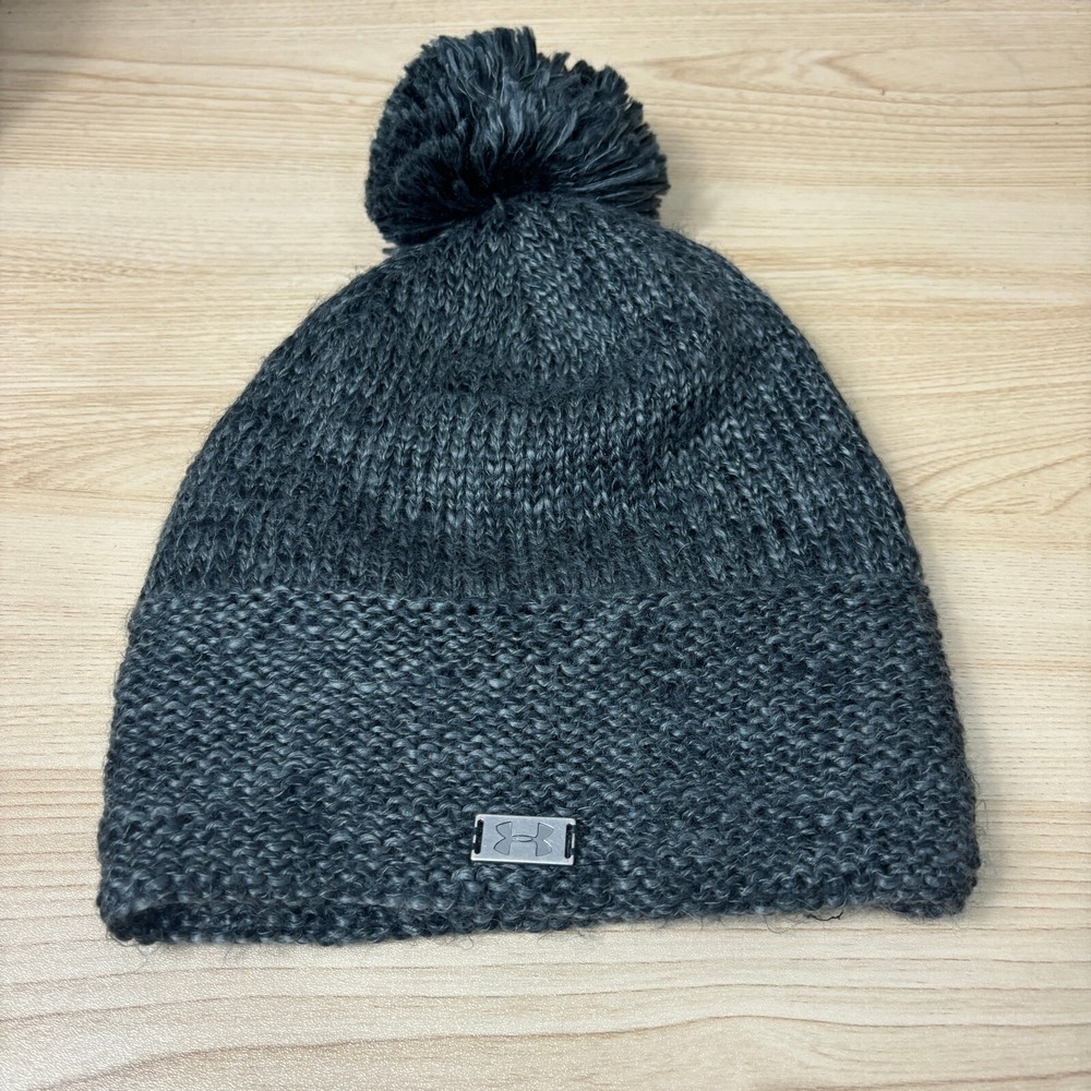 Under Armour Hat Beanie‎ Womens One Size Gray Knit Winter UA StudioLux Beanie